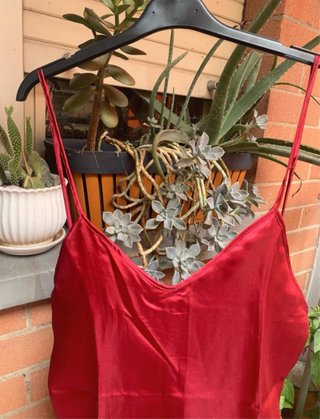 Abito sottoveste | slip dress rosso 100% seta