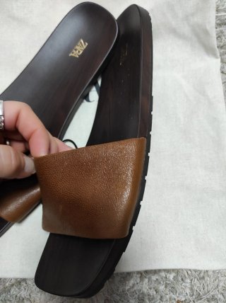 Sandalias piel Zara Marrón