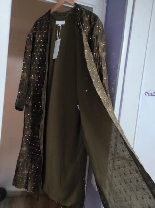 Kimono Zara lentejuelas verde y dorado