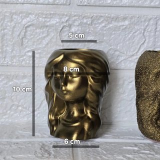 Portacandele/Portavasi Testa Donna Oro