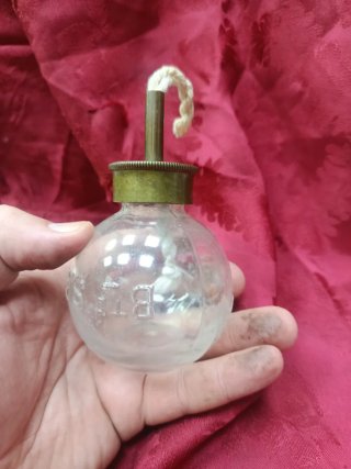 Aceitera antigua coche de cristal S.XX