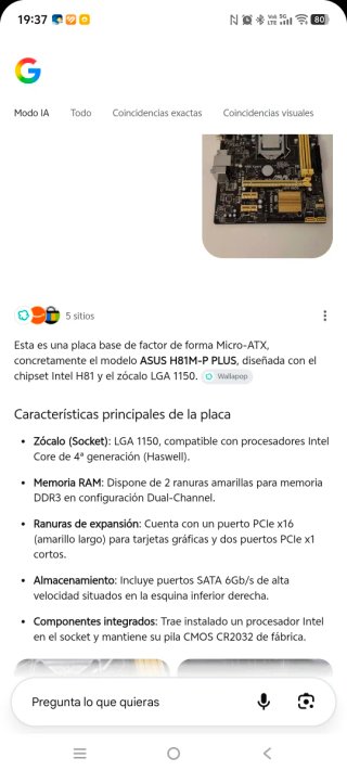 Placa Base ASUS H81M-P PLUS LGA1150