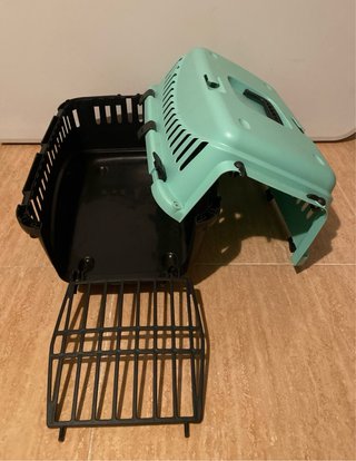 Transportín Mascotas Perro Gato Verde Menta/Negro