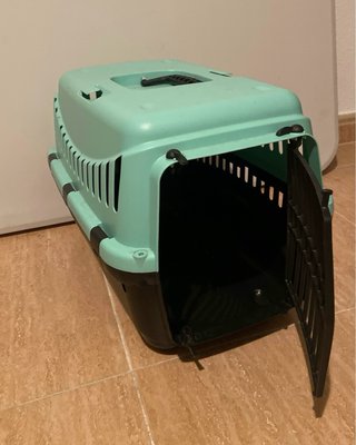 Transportín Mascotas Perro Gato Verde Menta/Negro