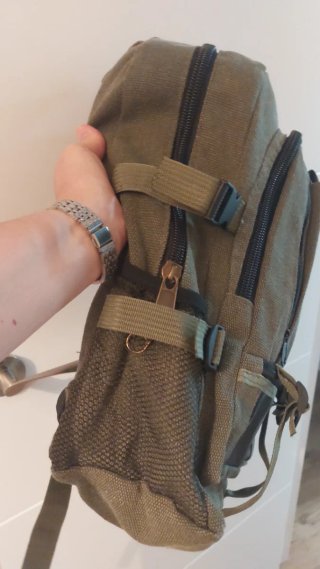 Mochila de viaje lona verde