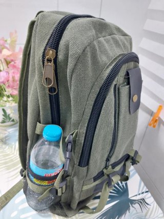 Mochila de viaje lona verde