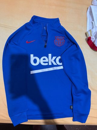Sudadera Barça Nike Media Cremallera Azul
