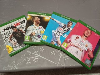 Pack 4 Juegos Xbox One: FIFA 18, 19, 20 y NBA 2K19