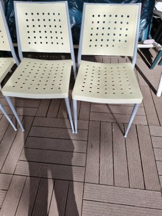 4 Sillas Cocina Beige/Gris Metal/Plástico