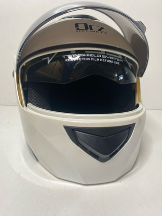 : Casco Modular ORZ Blanco Perla Talla