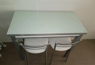 Mesa de cocina Hol car cristal y metal,