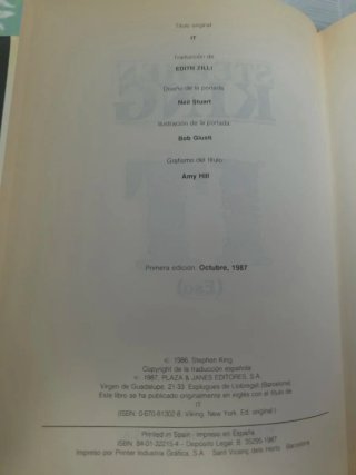 Stephen King - IT Primera Edición Española 1987