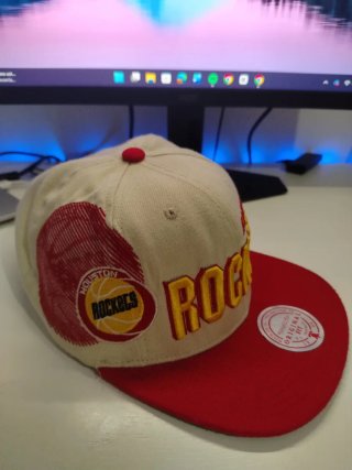 Gorra Mitchell & Ness Houston Rockets Beige/Roja