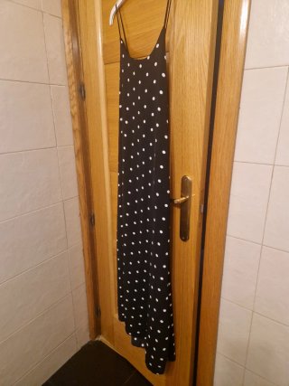 Vestido largo de lunares