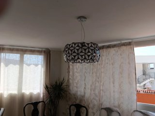 Lámpara colgante moderna metal y tela