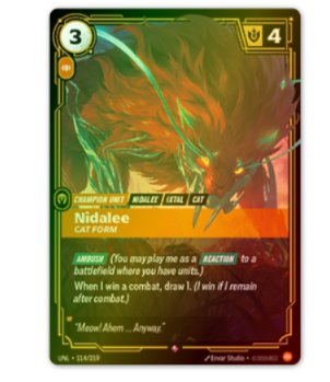Nidalee Forma Felina - Tarjeta Juego