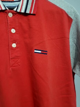 Camiseta Polo Tommy Hilfiger Talla S Roja Gris