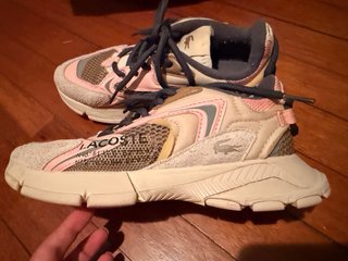 Zapatillas Chica Lacoste Beige y Rosa.