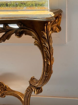 Consola Antigua Luis XV Dorada Francesa
