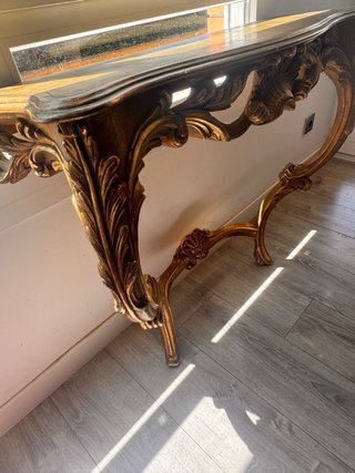 Consola Antigua Luis XV Dorada Francesa