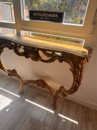 Consola Antigua Luis XV Dorada Francesa