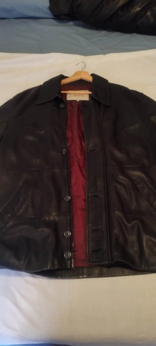 Chaqueta Cuero Hombre Made in Spain. Burdeos.