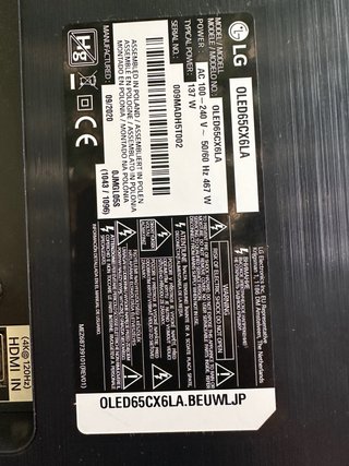 TV para repuestos o arreglo LG 65 pulgadas oled