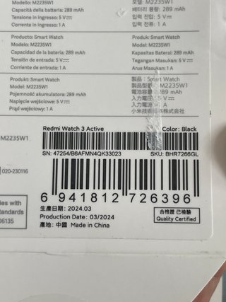 Xiaomi Redmi Watch 3 Active Smartwatch LCD 1.83 Bluetooth Nero
