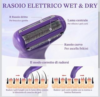 Rasoio Elettrico Donna 6 In 1 Viola