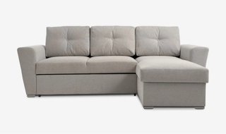 Sofá Cama Chaise Longue Tela Arena Claro