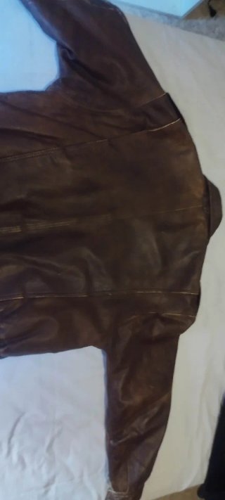 Chaqueta Cuero Hombre Vintage Marrón