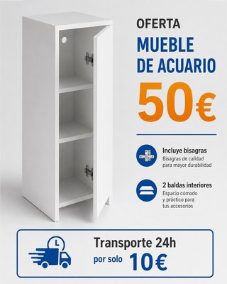 Mueble Acuario Blanco 30x30x90cm Nuevo