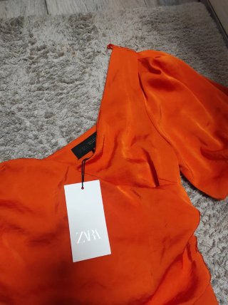 Vestido Zara Naranja Asimétrico