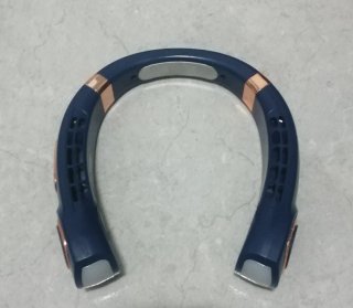 Ventilador de cuello Syntek azul y dorado