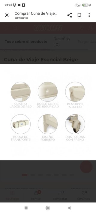 Cuna de Viaje Asalvo Esencial Beige