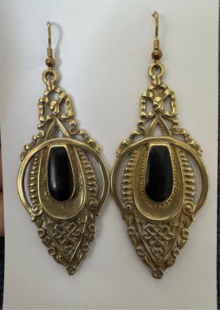 Pendientes largos estilo retro / Art Nouveau