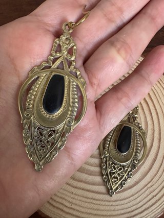 Pendientes largos estilo retro / Art Nouveau