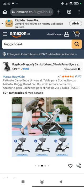 Patinete Buggy Board para carrito de bebé