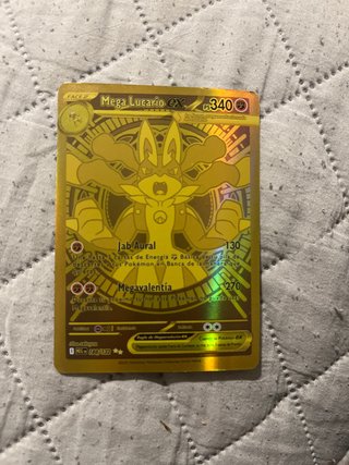 Carta Pokémon Mega Lucario EX Dorada