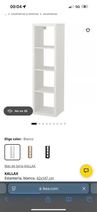 Estantería Kallax 42x147cm Blanca