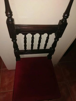 Sillas Antiguas sigloXX en Madera y terciopelo S/R