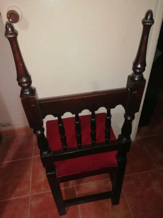 Sillas Antiguas sigloXX en Madera y terciopelo S/R