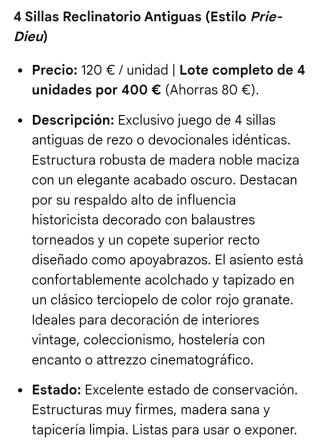 Sillas Antiguas sigloXX en Madera y terciopelo S/R