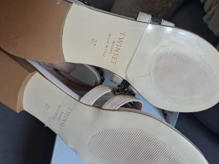 Sandali Twinset Beige/Oro Tg 37 Nuovi