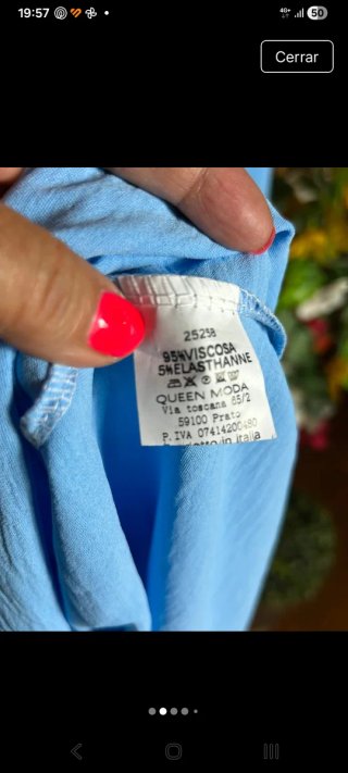 Vestido azul con detalles de encaje L