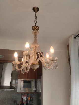 Lámpara de cristal antigua restaurada