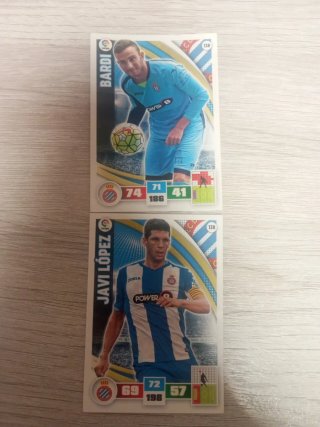 Cartas R.C.D. Espanyol Adrenalyn 2015-16