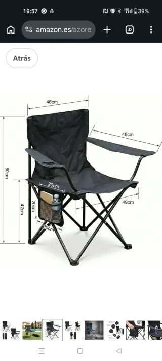 Pack 2 Sillas Plegables Playa Piscina Negra