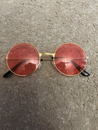 Diadema y Gafas Hippie Doradas