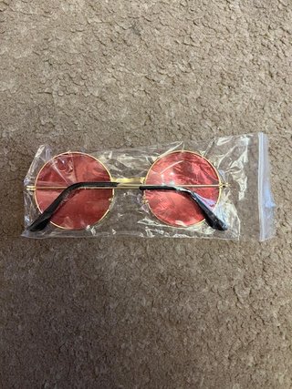 Diadema y Gafas Hippie Doradas